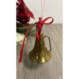 Upcycled Vintage Salt & Pepper Shaker Christmas Ornament Gold Brass Horn